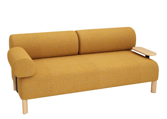Pebble Two Seat Lounge + 1 armrest + Table - Mustard